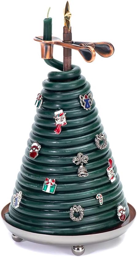 Candle by the Hour 80-Hour Christmas Tree Candle with 14 charms, Eco-friendly Natural Beeswax with Cotton Wick