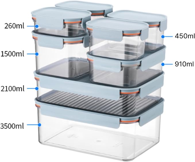 LocknLock LBF405RS12M Bisfree Modular Plus Food Storage Container Set, BPA-Free Plastic, Stackable, Microwave, Dishwasher and Freezer-Safe, 24-Piece Set with 12 Boxes and 12 Lids, Mint