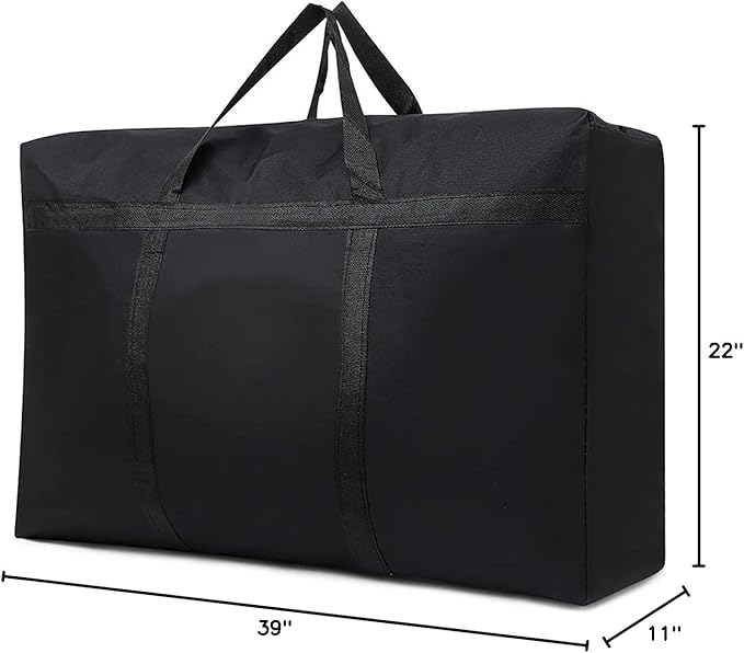 Multipurpose Extra Large Heavy Duty Storage Bags Duffle Bags for Space Saving Moving Storage (Black, 42Gal/160L)