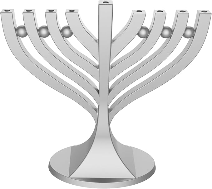 Zion Judaica Blue and Silver Set of 2 Mini Menorahs with 44 Birthday Candles Small Travel Minorah w/Chanukah Candles On-The-Go Hanukkiah Compact Hanukkah Candle Holder Menurah Chanuka Gifts Chanukiah