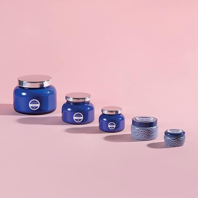 Capri Blue Printed Travel Tin Jar Candle - Luxury Tropical Scented Candles for Home - Long Lasting Soy Wax Blend - Decorative Jar for Home Decor Gift (Aloha Orchid, 8.5 oz)