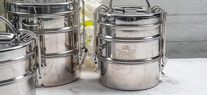 Indian-Tiffin 3 Tier Stainless Steel Small Tiffin Lunch Box