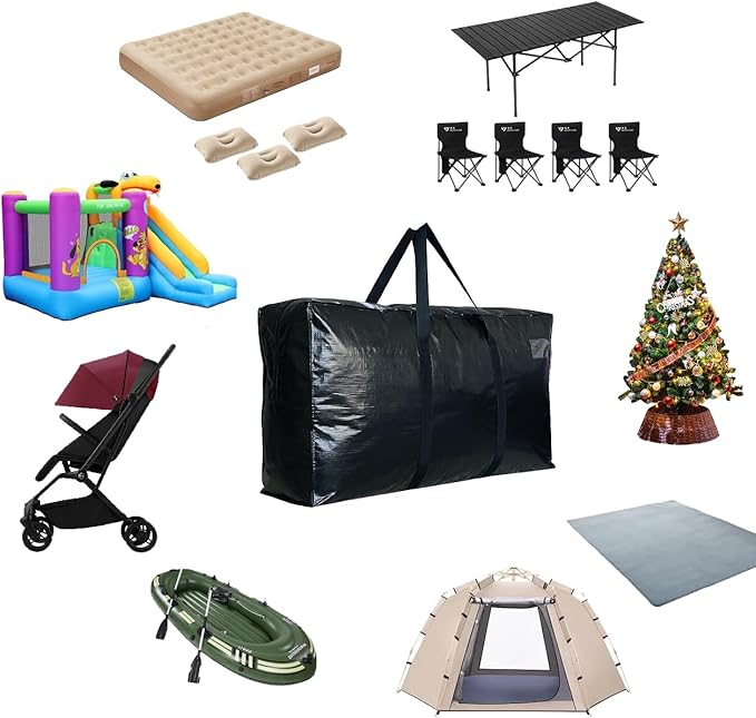 Extra Large Storage Bags, Jumbo Moving Storage Bags Heavy Duty, Foldable Big Black XL Duffle Bag for Travel