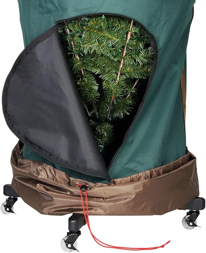[Upright Tree Storage Bag] - Christmas Tree Storage Bag | Hold Artificial Trees up to 7.5 Feet Tall - Keep Your Fake Tree Assembled | Includes Rolling Tree Stand (7.5' - Medium)