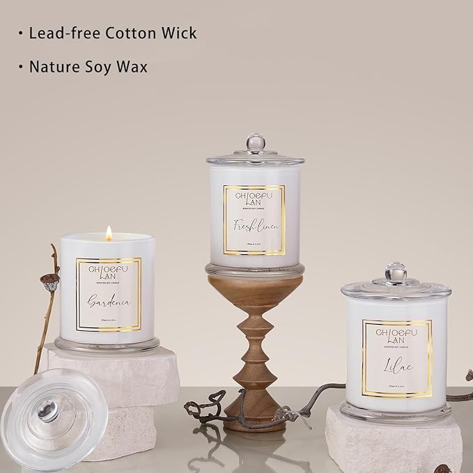 Chloefu LAN Vanilla Bomb Candle, Vanilla Scented Candles Gifts for Mothers Day, Gifts for Women & Men, Luxury Jar Candles, 70 Hours Long Burning, Natural Soy Candles for Home Scented, 10oz