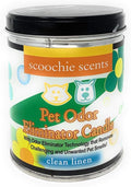 All Natural Soy Wax Pet Odor Eliminator Candle - Non Toxic Long Lasting (100 Hours Burn Time) Freshly Scented Pet House Candle - Safe Tin Jar - Made in USA - 13 Ounces (Clean Linen)