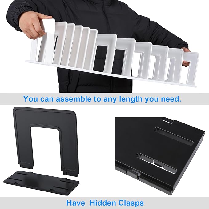 Translucent Frosted Adjustable Vertical File Sorter Sturdy Plastic Expandable Upright File Holder, Desktop Binder Organizer, School Office Book File Organizer, Assemble Easily Endlessly