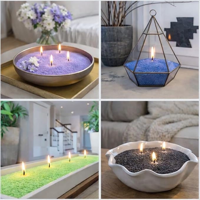 Sand Wax Candle Making Kit – 5 Wooden Wicks & 15 Cotton Wicks, 500 g Premium Fragrance-Free Sand Wax (Obsidian Black)