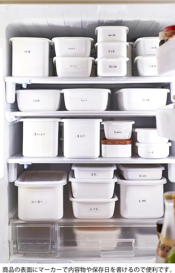 Nodahoro WRA-S White Series Storage Container, Rectangular Shallow Type, S, Seal Lid, Made in Japan
