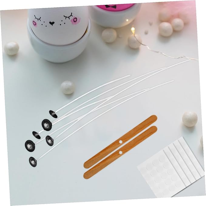 Veemoon 1set Candle Making Kit Candle Wicks Holders and Stickers for Home Birthdays and Parties