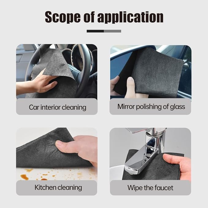 2026 New Thickened Magic Cleaning Cloth, Reuseable Streak Free Microfiber Cloth Microfiber Cleaning Rag, Multipurpose Microfiber Cleaning Cloth for Kitchen, Window, Glass, Cars (5 PCS, 8x12 in)
