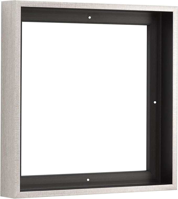 Pixy Canvas Custom Sized Floater Frame for 1-1/2 (1.5) inch Deep Canvas Paintings/Canvas Prints/Wood Canvas Panels/Wall Art/Wall Decor/Home Decor/Artwork (Antique Silver, Custom Size, Square)