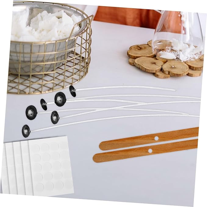 1 Set DIY Candle Making Kit with Candle Wicks Wick Holders Stickers for Family Birthdays and Parties