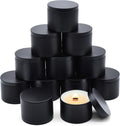 12-Pack Candle Jars, 8oz Candle Tins with Lids, Empty Metal Candle Jars for Making Candles Bulk Candle Containers - Full Black