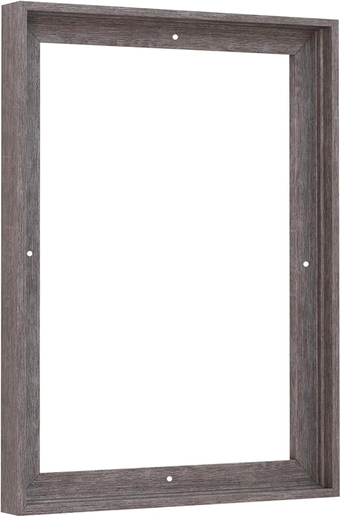 PIXY CANVAS Floater Frame 24x48 for 0.75 inch Deep Canvas Paintings/Canvas Prints/Wood Canvas Panels/Wall Art/Wall Decor/Home Decor/Artwork, (Rustic Grey, 24 x 48 inch, Portrait)