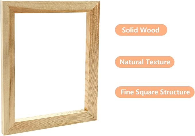 Wood Canvas Frames, Solid Wood Canvas Stretcher Bars Kits,Solid Wood Picture Frames for Oil Paintings,Prints,Posters,Wall Art Needlework,2 Pack(20 * 25cm/7.87 * 10")