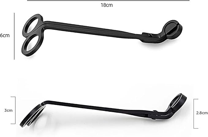 2pcs Candle Wick Trimmer, Polished Wicker Scissors, go deep into The Candle to Cut Spent Chips, Allow The Cleaner to Burn and Prevent Smoke buildup (Black)
