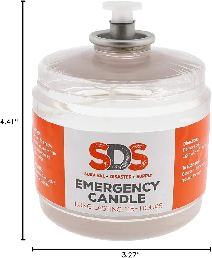 SDS Liquid Oil Candles - Long Burning Survival Candles, 115 Hour Burn Time