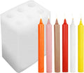 6 Holes Long Cylinder Silicone Candle Molds, Pillar Cylinder Shape Mold for Aromatherapy Candle Soy Wax Soap Clay Craft Plaster Resin Handmade Crafts Gifts Birthday Cake Decor(5.9in)