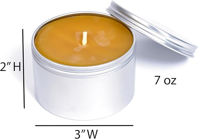 BeeTheLight Beeswax Jar Candle - 100% Pure USA Bees Wax in Tin Container