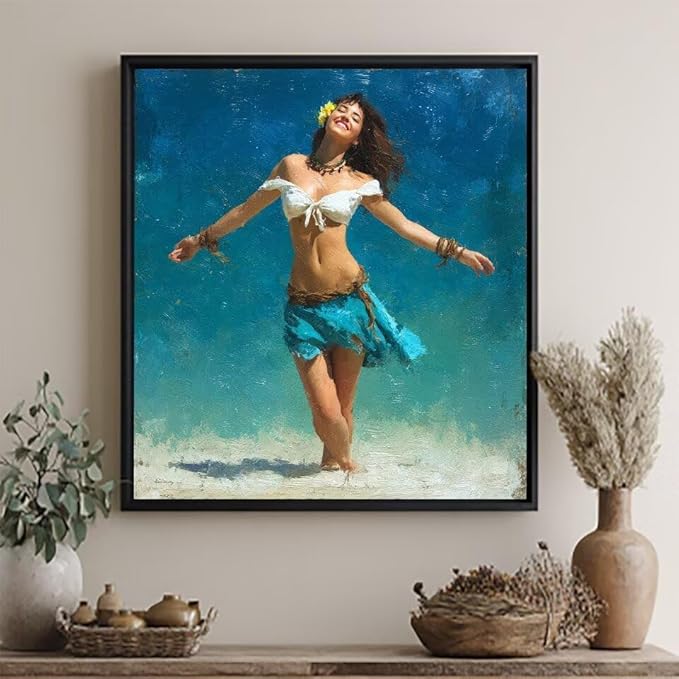 Paint by Numbers Kit for Adults Woman Paint by Numbers Flower DIY Crafts for Adults Canvas Paintings Kits, Hobbies for Women Art With Accessories for Home Wall Decor 32x32inch Without Frame 6-5280