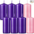 Amylove 8 Pcs 3 x 6 Inch Advent Pillar Candles Set Pink Purple Christmas Unscented Lasting Burning Church Candles for Advent Wreath Holiday Gifting