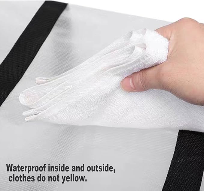 4 Pack Large Moving Bags with Zippers & Carrying Handles, Heavy Duty Storage Tote Moving Boxes ，Space Saving (Clear, 4 Pack)