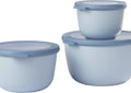 Mepal – Multi Bowl Cirqula 3-Piece Set – Food Storage Container with Lid - Suitable as Airtight Storage Box for Fridge & Freezer, Microwave Container & Servable Dish - 500, 1000, 2000ml - Nordic White