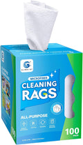 GLIMGLINT White Microfiber Cleaning Cloth, 100 Pack Cleaning Rags, Lint-Free, Ultra Absorbent Reusable Paper Towels for Home, Kitchen, Car, Garage or Shop, Dish Rags, 11" x 9"