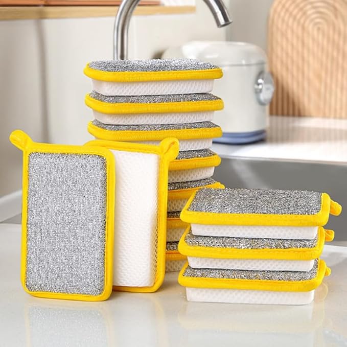 20PCS Multipurpose Dishwashing Rags, 2024 New Double Sided Sponge Kitchen Dishcloth, Multi-Purpose Absorbent Sponge Dishwashing Rags for Washing Dishes Cleaning Kitchen(3.54 * 5.31inch)