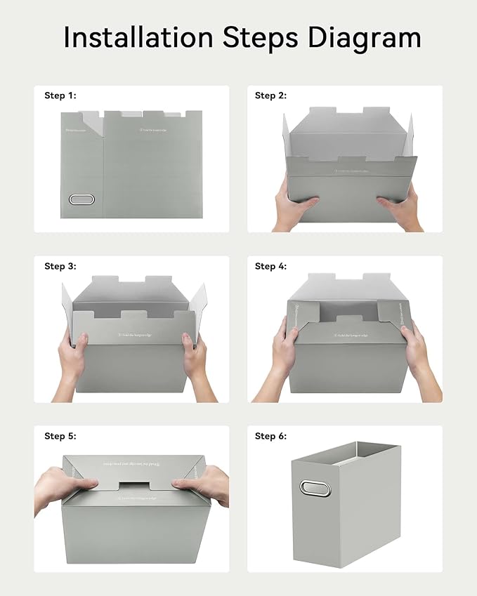 Oterri Cardboard File Organizer Box for Hanging File Folders Letter Size,File Box for Computer Desk,File Cabinet,Working Home,Office,Classroom (Colorblock, Letter Size - 4 Packs)