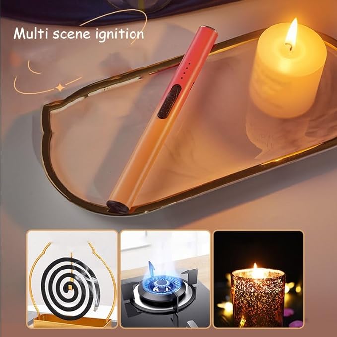 Electric Candle Lighter Plasma Arc Lighters Windproof Flameless with Double Safety Switch USB Rechargeable Battery(2pack b)