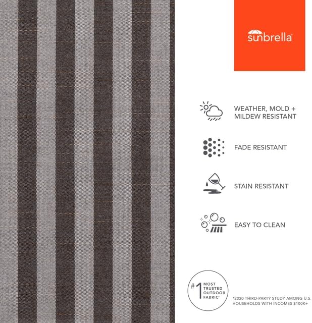 Sunbrella Outdoor Fabric by The Yard | Sail Away Java (Striped) | Official Sunbrella Seller | Indoor or Outdoor Upholstery Fabric for Chairs, Cushions, Drapery, Pillows, Furniture