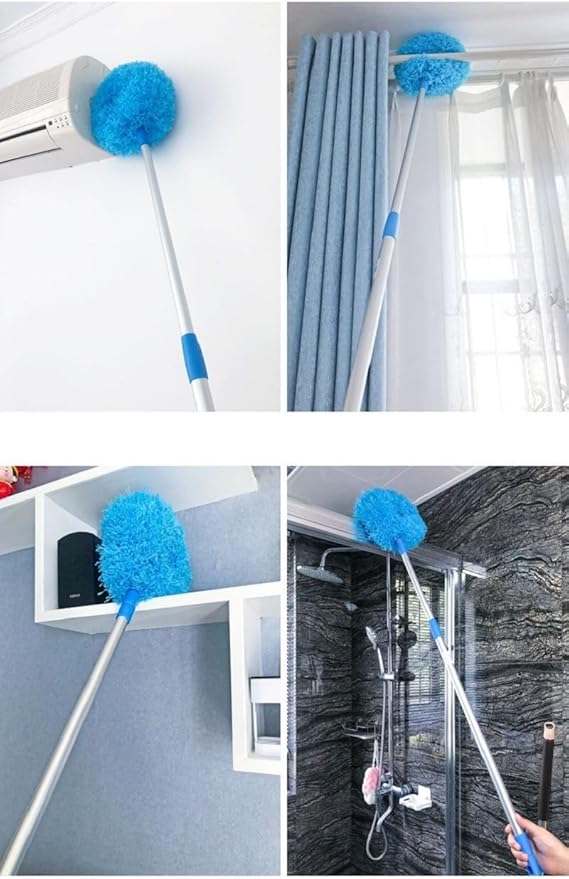 Ceiling Fan Cleaner Duster, Adjustable and Removable Fan Blade Cleaner from 18 to 62 Inches for Cleaning Walls Bookshelves Furniture Door Window Top (Blue)