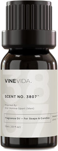 VINEVIDA [0.33 Oz] Scent No. 3807 Inspired by Homme Sport (Men); Fragrance Oil for Candle Making and Soap Making - Premium Candle Scents for Soy Candles