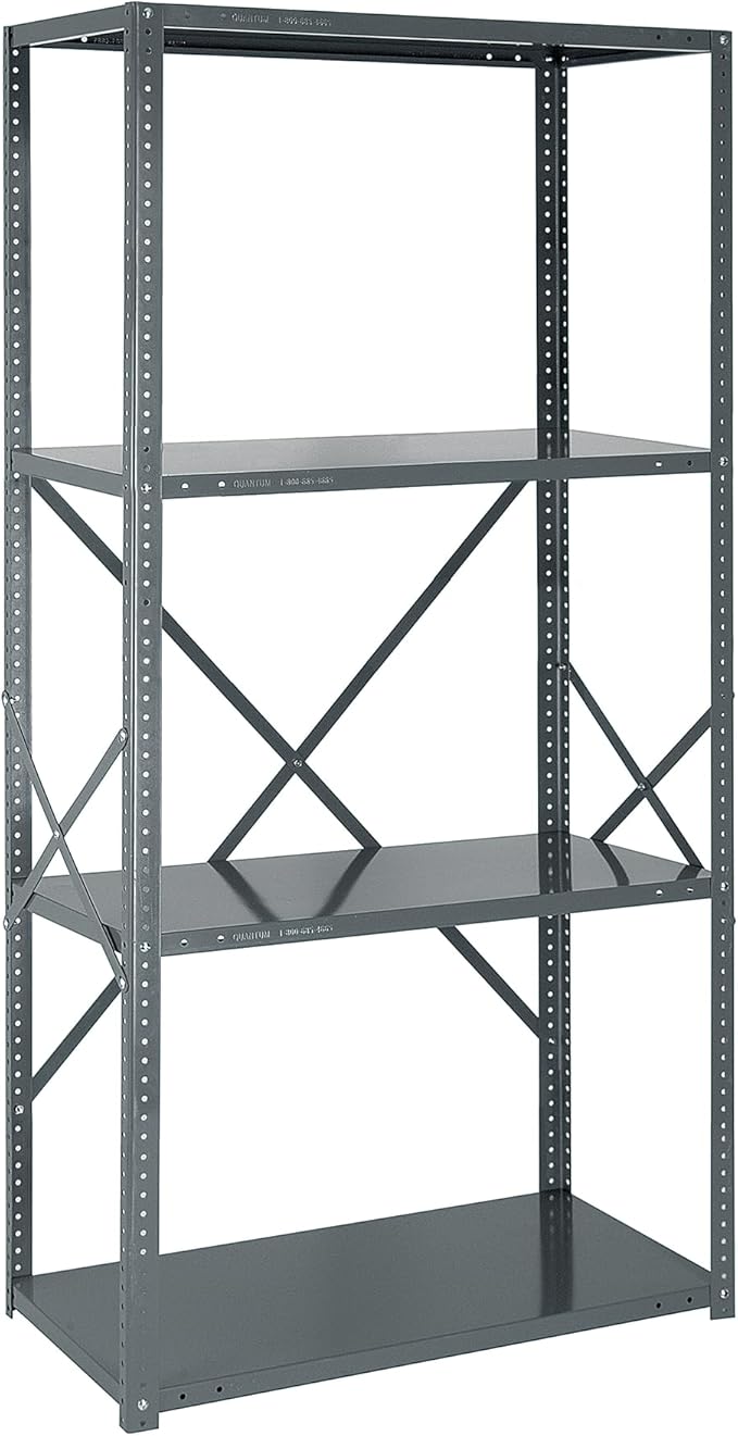 Quantum Storage Systems 75-1236-4 IRONMAN Solid Heavy Duty 4 Shelves 75" H x 36" W x 12" D