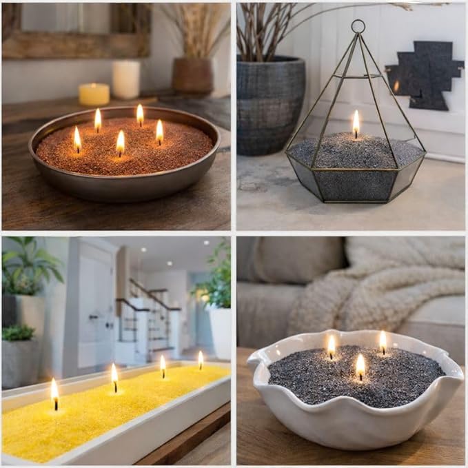 Sand Wax Candle Making Kit – 5 Wooden Wicks & 15 Cotton Wicks, 500 g Premium Fragrance-Free Sand Wax (Ember Red)
