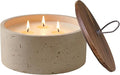 Scented Candle - Sandalwood & Cinnamon, 21 oz. 3 Wick Scented Candle Made with Coconut Oil and Soy Blend Wax | Acacia Wood lid
