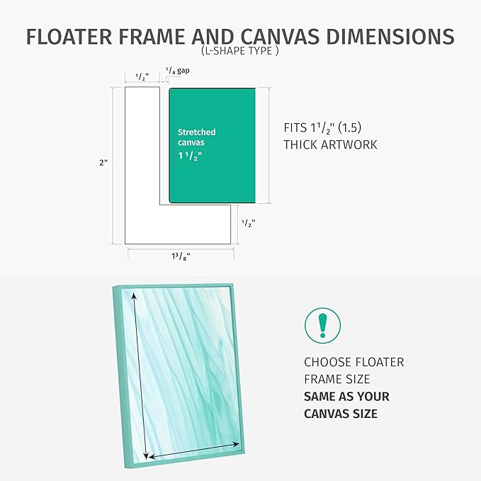 Pixy Canvas Floater Frame 9x18 for 1-1/2 (1.5) inch Deep Canvas Paintings/Canvas Prints/Wood Canvas Panels/Wall Art/Wall Decor/Home Decor/Artwork (Natural Oak, 9 x 18 inch, Portrait)