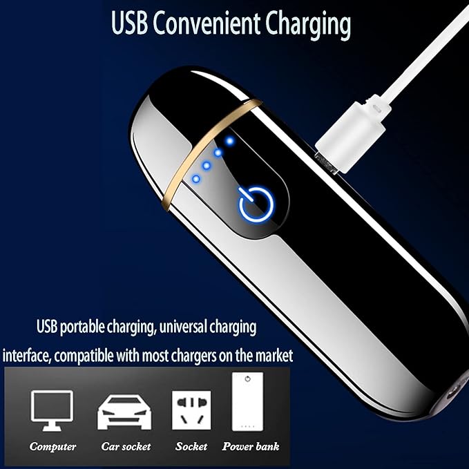 Dragon Smart Electronic Lighter - Mini USB Rechargeable, Windproof, Flameless, Touch Ignition Plasma Lighter with Power Indicator
