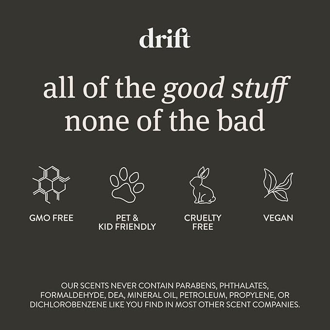 Drift Vanilla Woods Scented Candle - Clean Oil Premium Home Decor Fragrance - 60 Day Burn Time - 10.5 oz