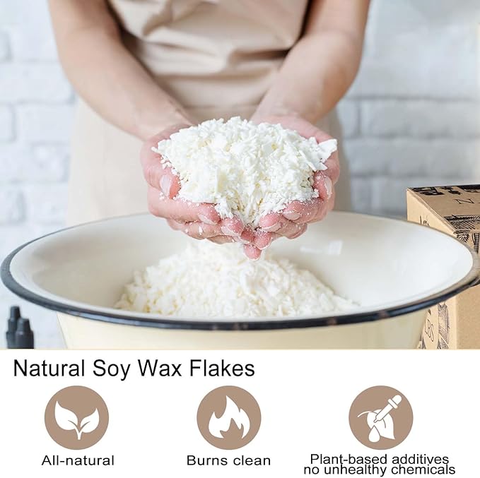 Wfmolcand Candle Making Kits for Adults,Beginner,Kids, Soy Wax, Making Supplies Include 5 LB Soy Wax Flakes, 100 Candle Wick, Centering Devices, Melting Pot
