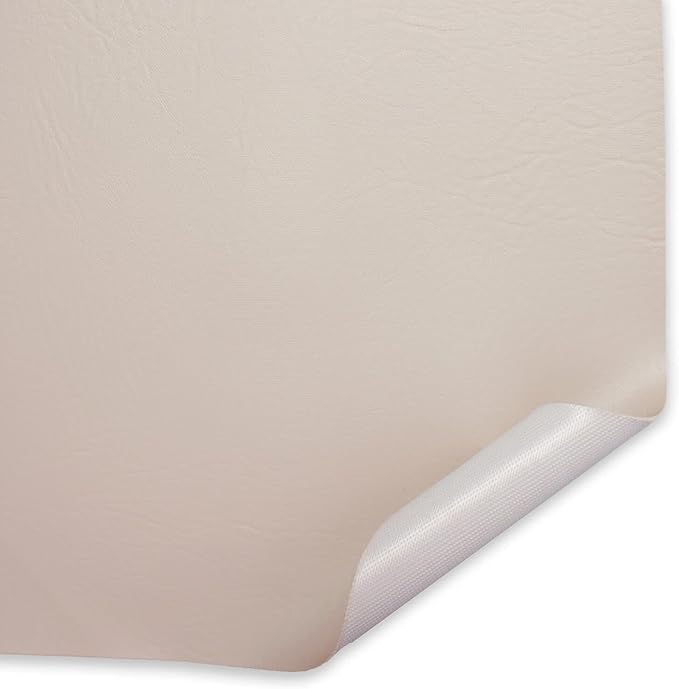 Ottertex Marine Vinyl Fabric Polyester Backing Waterproof Abrasion UV Resistant Heavy Duty Outdoor Marine PVC for Sewing & Upholstery - Stone (5 Yards)