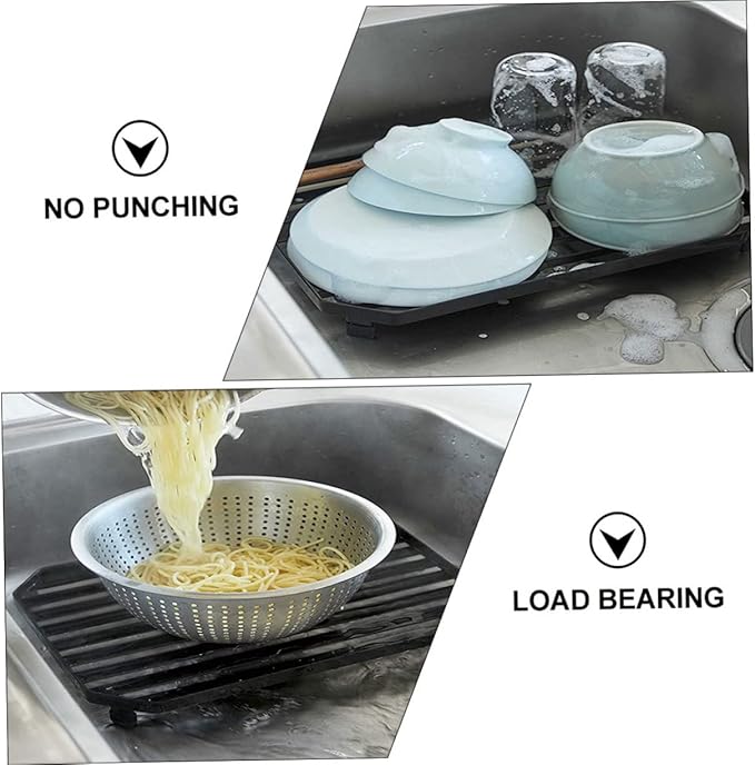 PRETYZOOM Multifunctional Kitchen Dish Drying Rack with Non Slip Four Legs and Wall Mountable Design for Cutlery Plates Bowls Storage and Countertop Organization