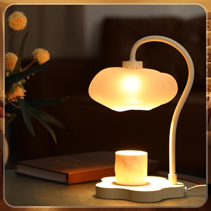 Glooglitte Cloud Candle Warmer Lamp with Timer Dimmer Mother's Day Cute Warming Lamp Adjustable Wax Melt Light Bedside Table Scented Wax Light for Bedroom House Living Room Birthday Gift for Women
