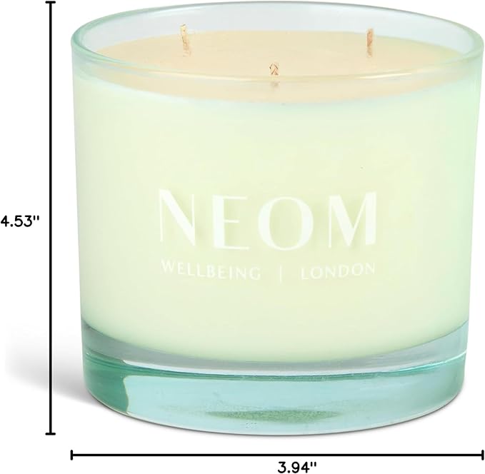 NEOM - Energy Burst Candle 420g I Hand Finished I 3 Wick | 100% Naturally derived Wax infuses Your Space with 100% Natural Refreshing fragrances I Spearmint, Rosemary & Eucalyptus
