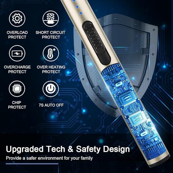 SUPRUS Electric Lighter Arc Windproof Flameless USB Rechargeable Lighter with Safety Lock