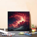 Paint by Numbers Kit for Adults Cloud Paint by Numbers Mountain DIY Crafts for Adults Canvas Paintings Kits, Hobbies for Women Art With Accessories for Home Wall Decor 20x20inch Without Frame X-46Y8