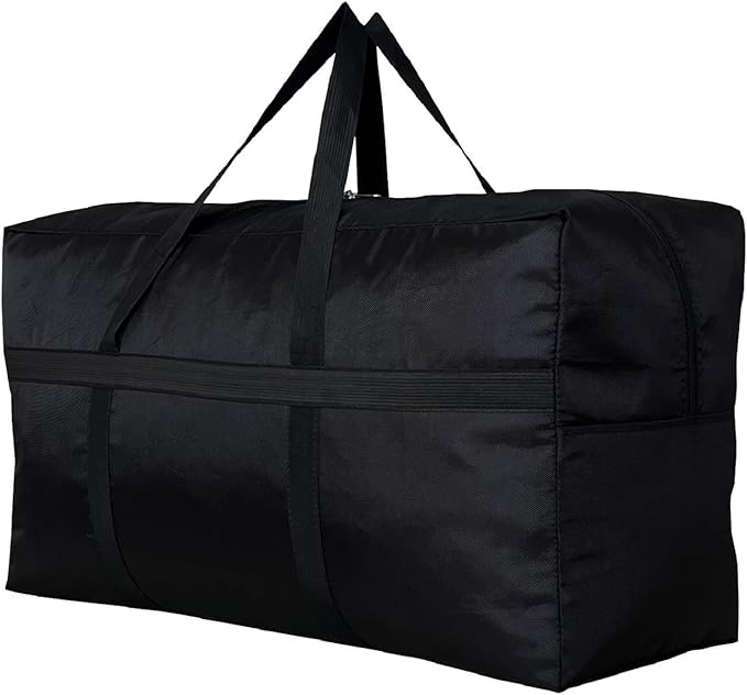 YiKitHom Extra Large Storage Duffle Bag for Travel, Black Big Traveling Duffle Bag