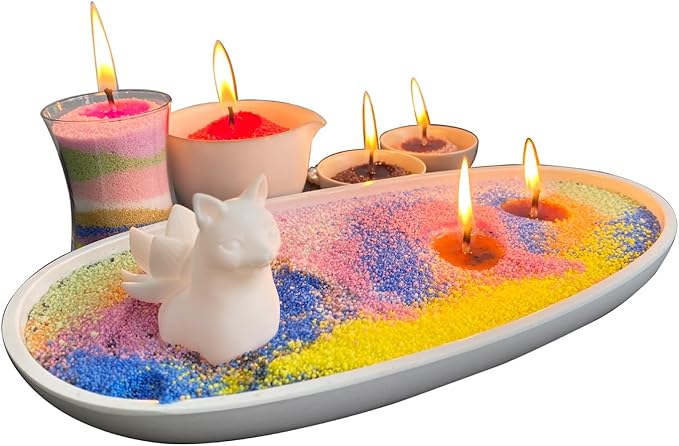 VITARIE Refillable Pearled Candle Sand 18oz, Unscented, 30 Cotton Wicks, 1.1lb Long Burning, Candle Making Kit, Rose Purple